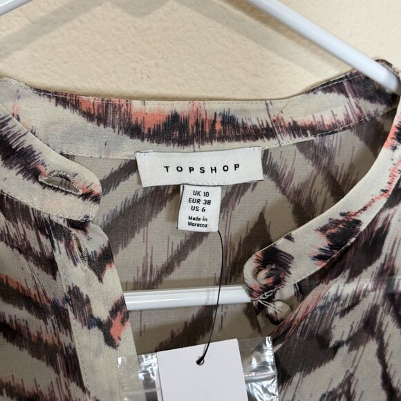 Topshop dress animal shirred waist mini dress NEW size 6 NWT - Picture 7 of 9